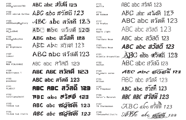 fonts list